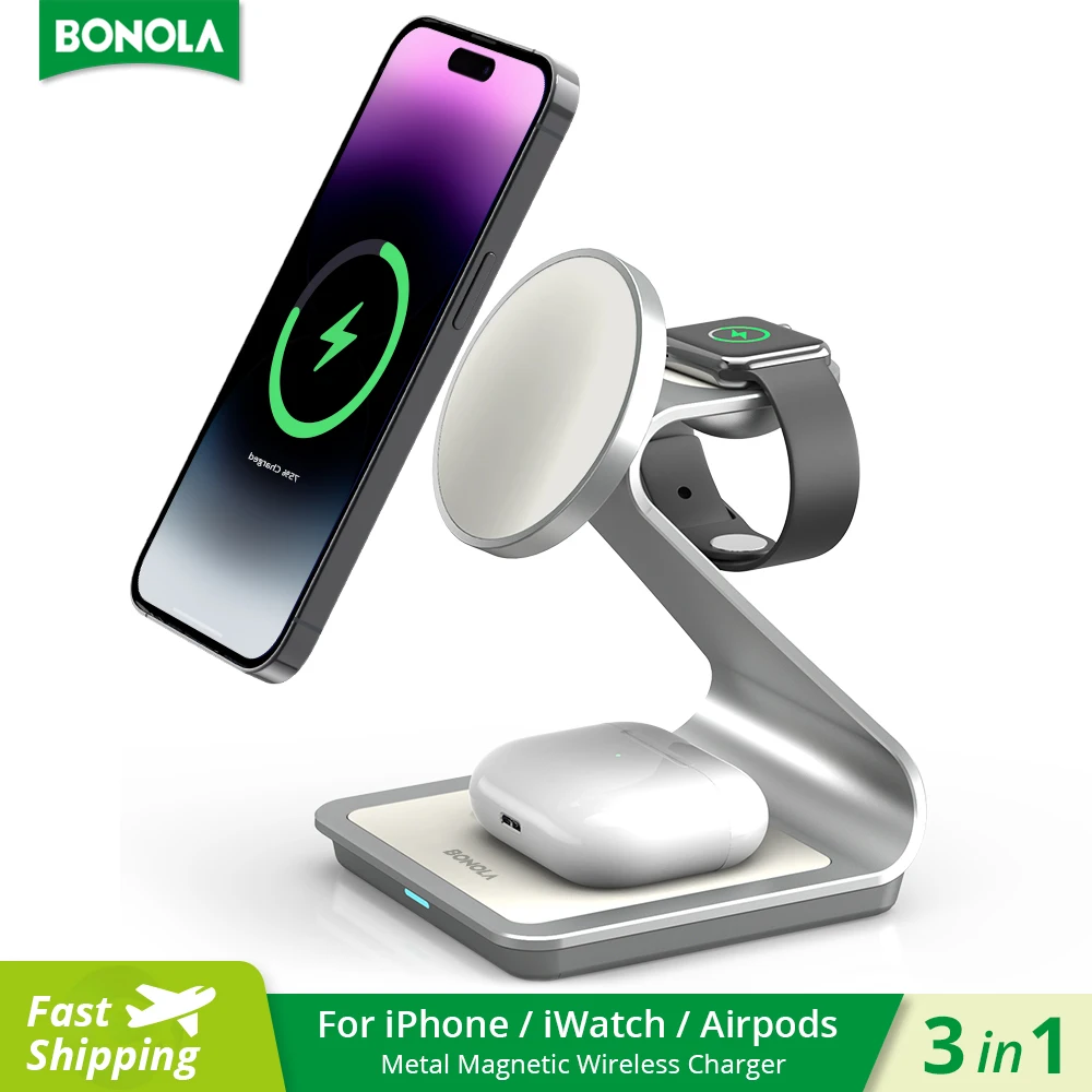 Bonola 3-in-1 Wireless Charger for Apple Devices
