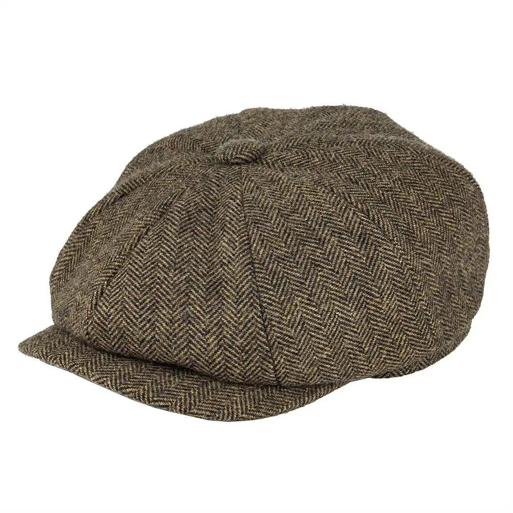 BOTVELA Herringbone Newsboy Cap for Men