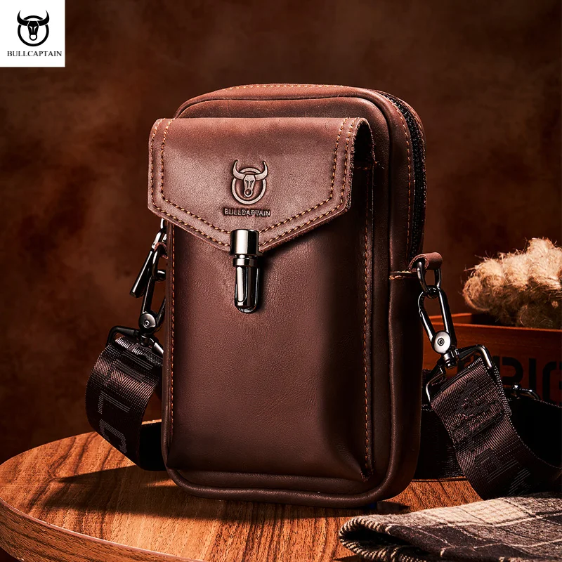 BULLCAPTAIN Crazy Horse Leather Waist Bag