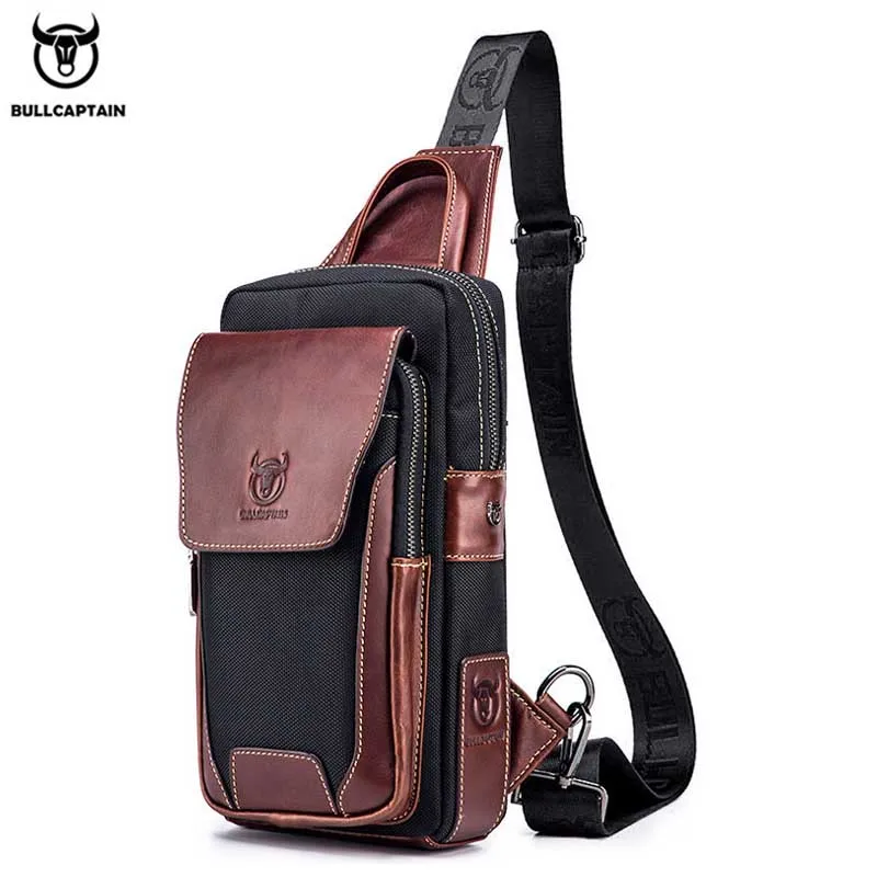 BULLCAPTAIN Men’s Leather Chest Bag