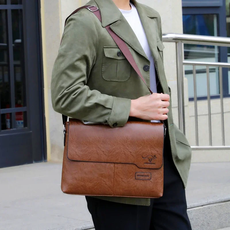 Men’s PU Leather Business Shoulder Bag
