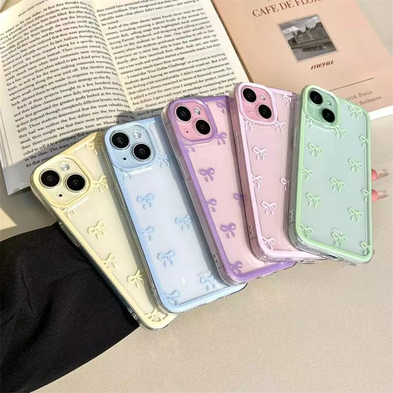 Candy Color Bowknot Soft Phone Case