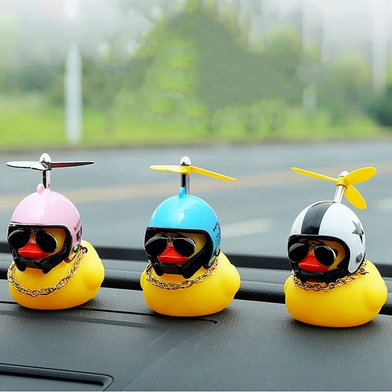 Yellow Duck Wind Helmet Car Decor