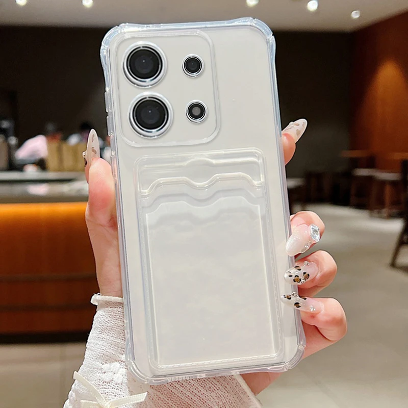 Clear Phone Case with Card Slot for Xiaomi