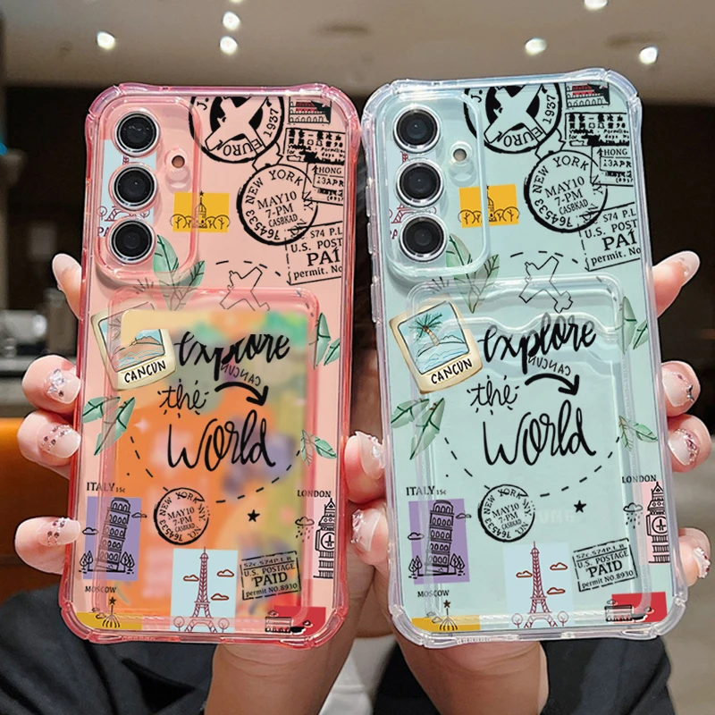 Stylish Card Slot TPU Case for Samsung Galaxy