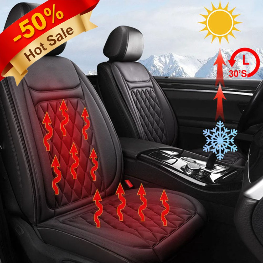 Heated Car Seat Cover with Back Support