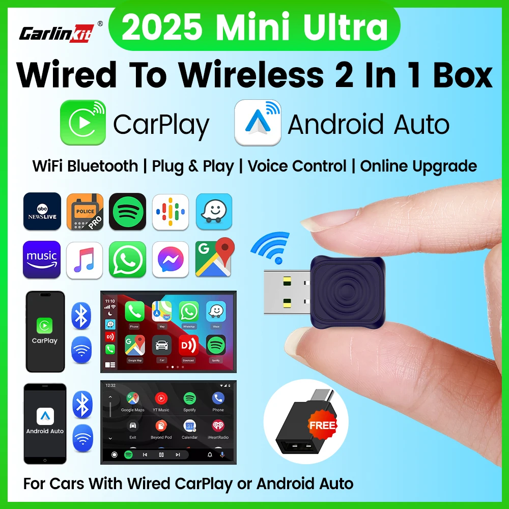 محول لاسلكي CarlinKit 5.0 للسيارة