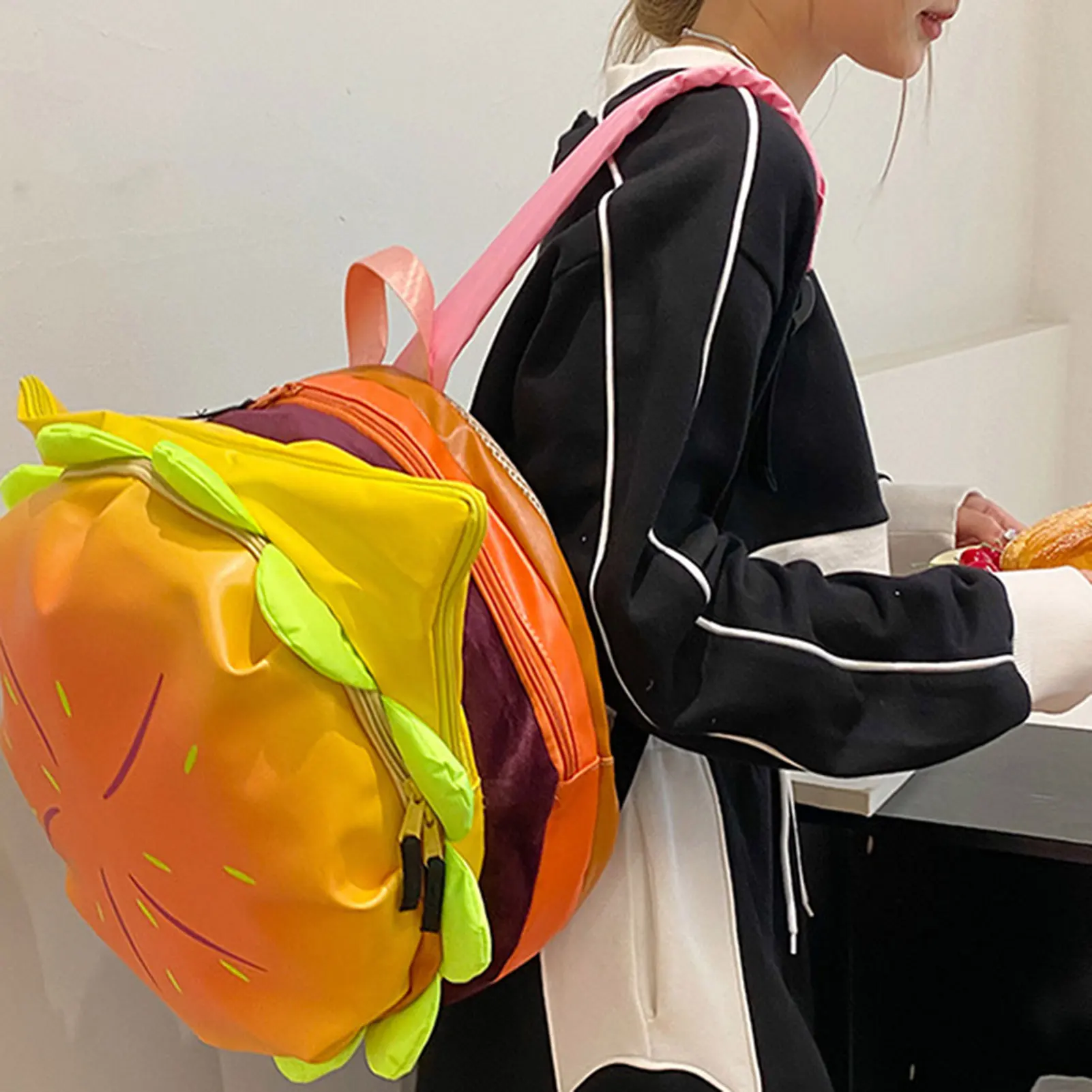 Cartoon Hamburger Daypack Backpack for School