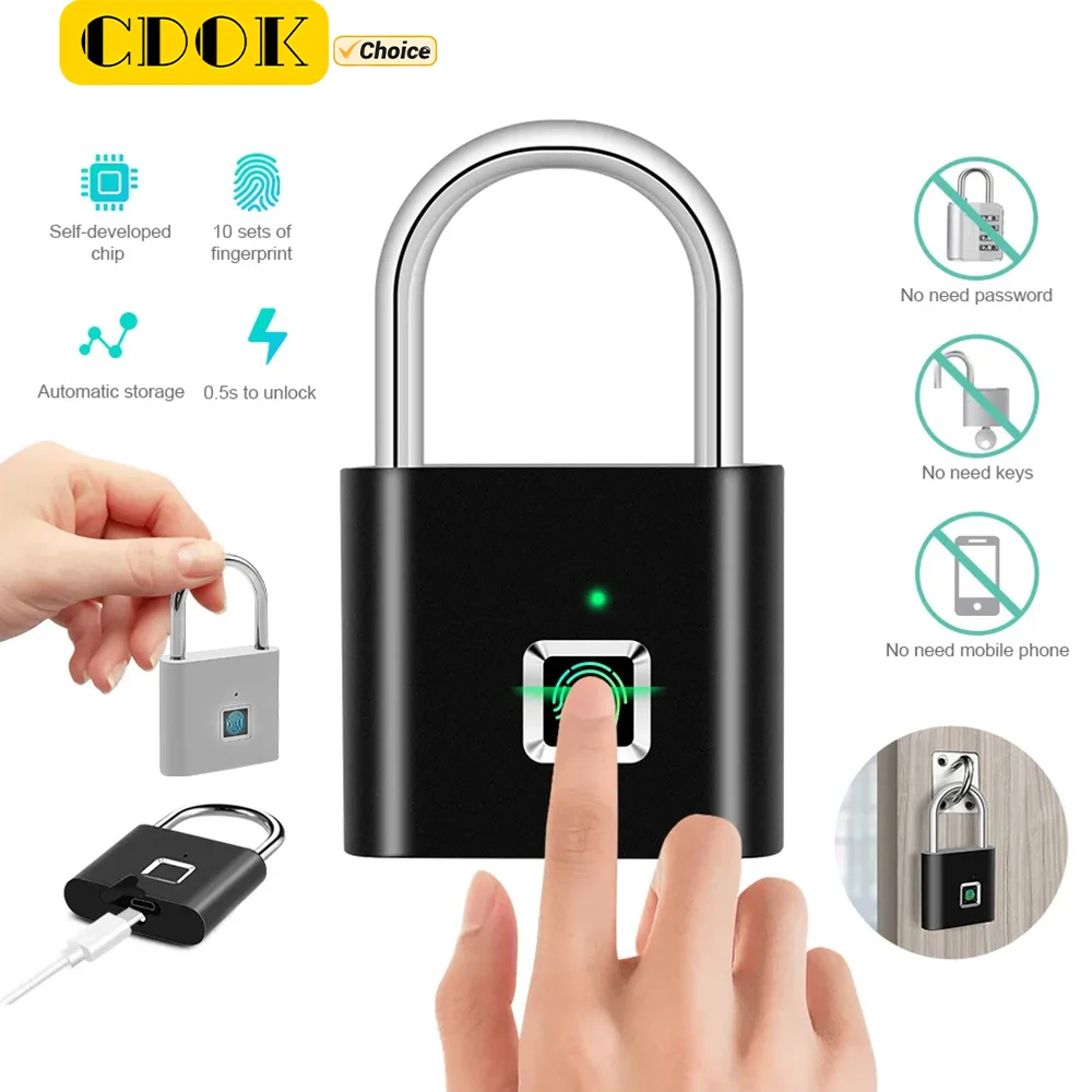 قفل بصمة CDOK P2 القابل لإعادة الشحن