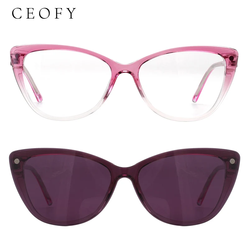 Vintage Cat Eye Clip-On Sunglasses Frame