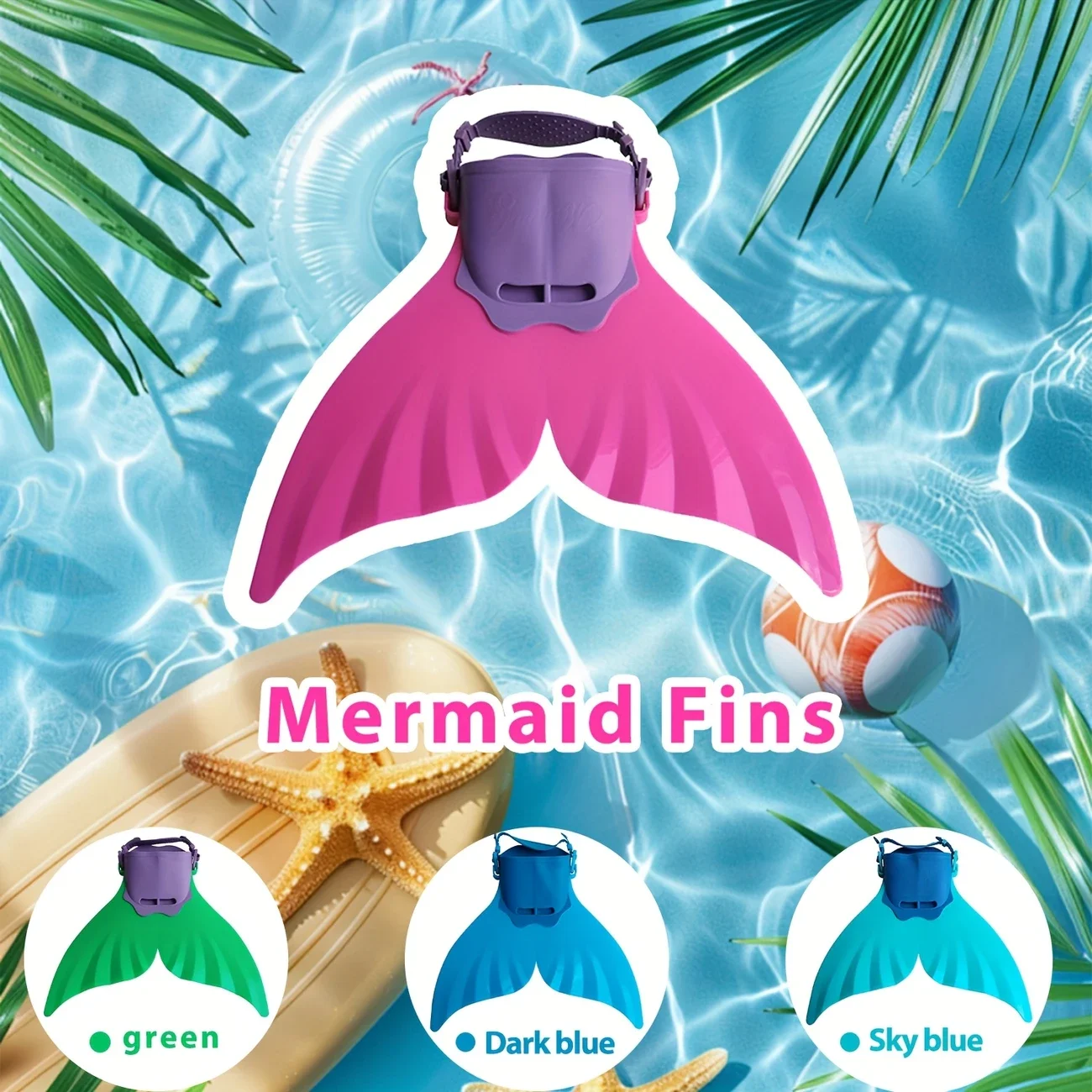 Children’s Pink Mermaid Training Fins