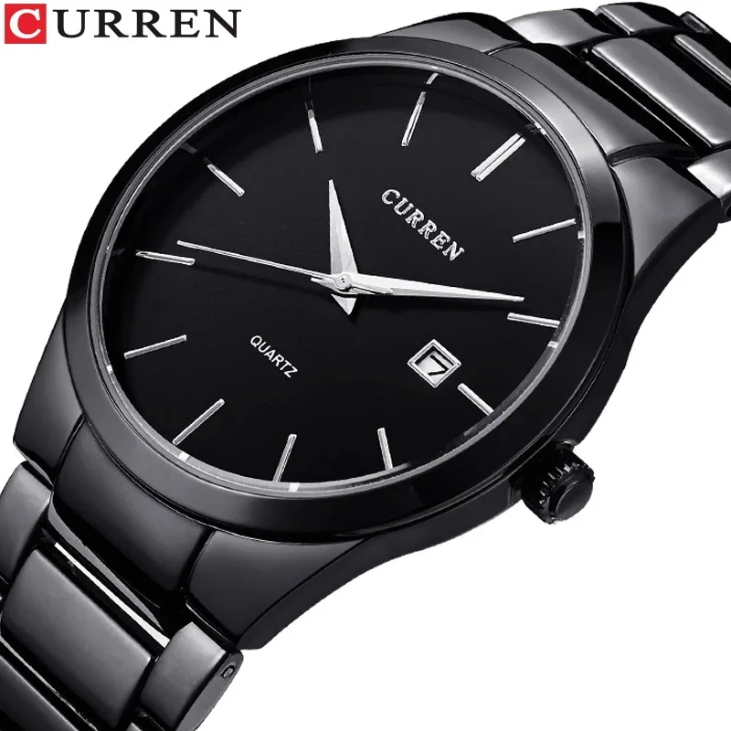 ساعة CURREN جلدية للرجال مقاومة للماء