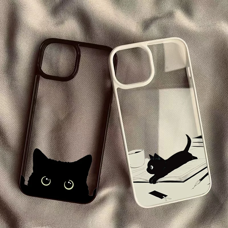 Cute Black Cat iPhone Clear Phone Case
