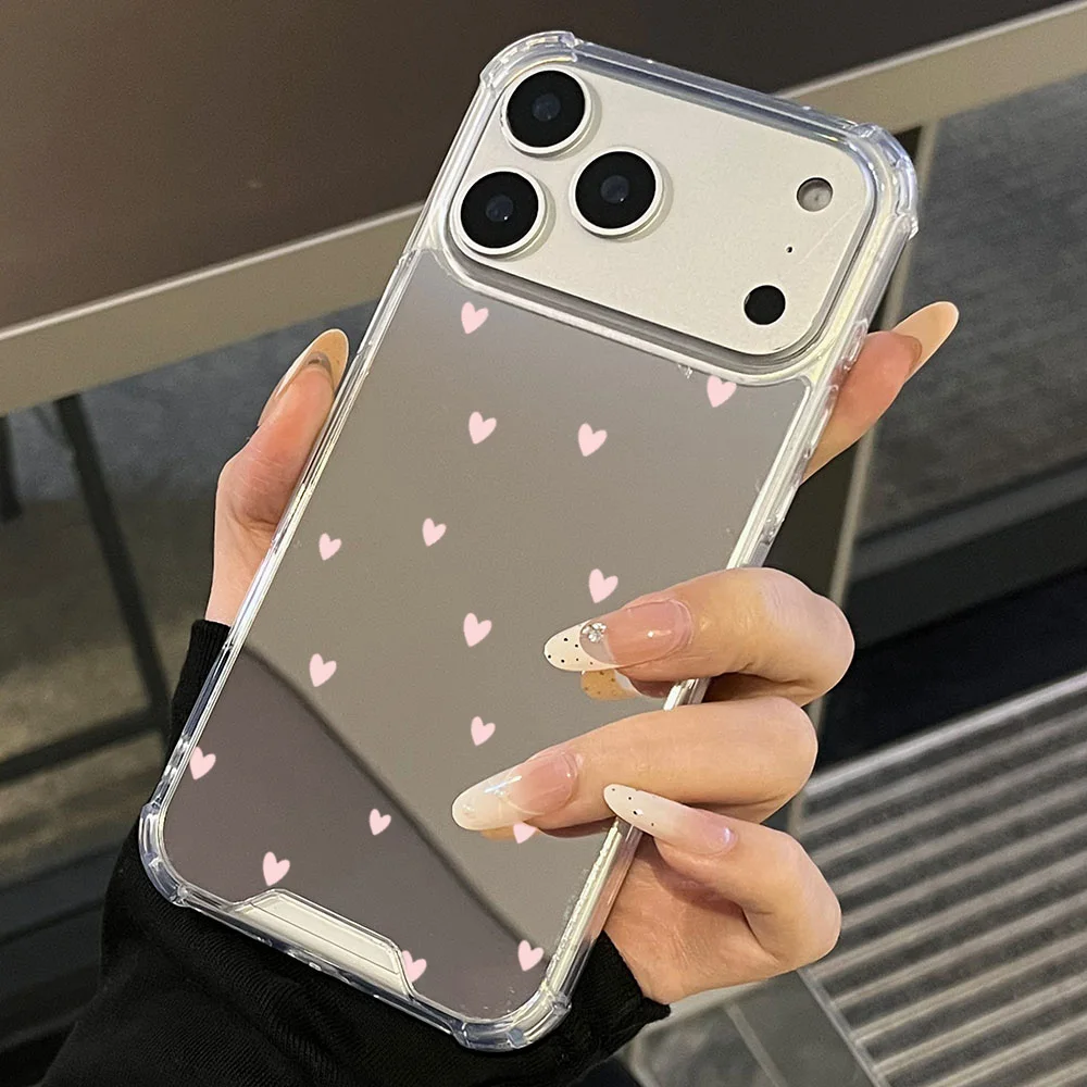 Cute Heart Mirror Phone Case for iPhone