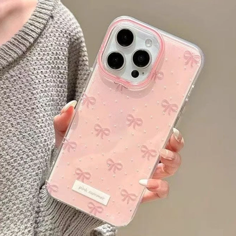 Cute Pink Bowknot Phone Case for iPhone