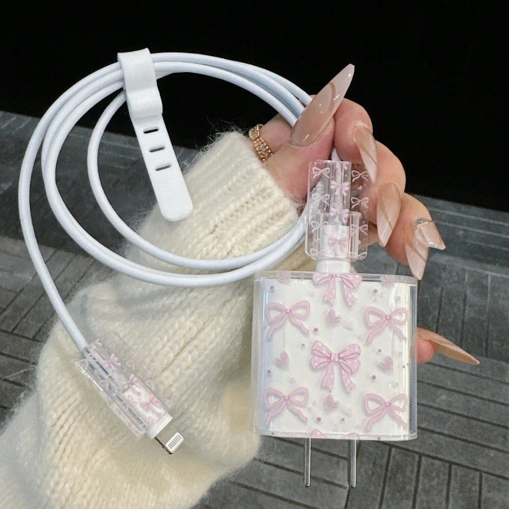 Cute Pink Flower Charger Case for iPhone