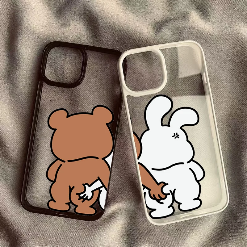 Cute Rabbit Bear Phone Case for iPhone