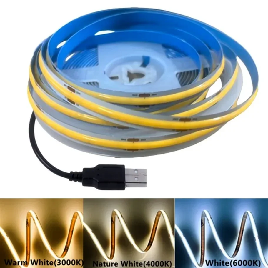 شرائط مصباح LED COB مرنة مع USB