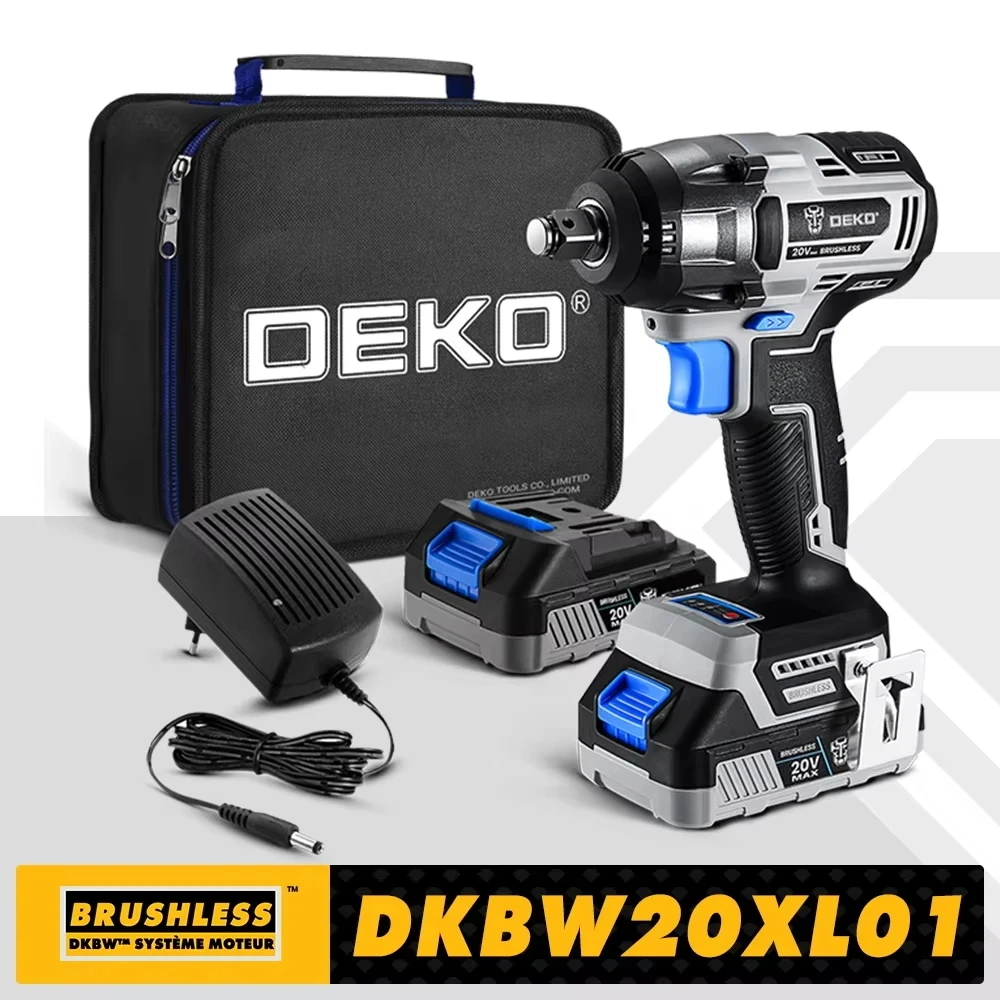 DEKO 20V Cordless Brushless Impact Wrench
