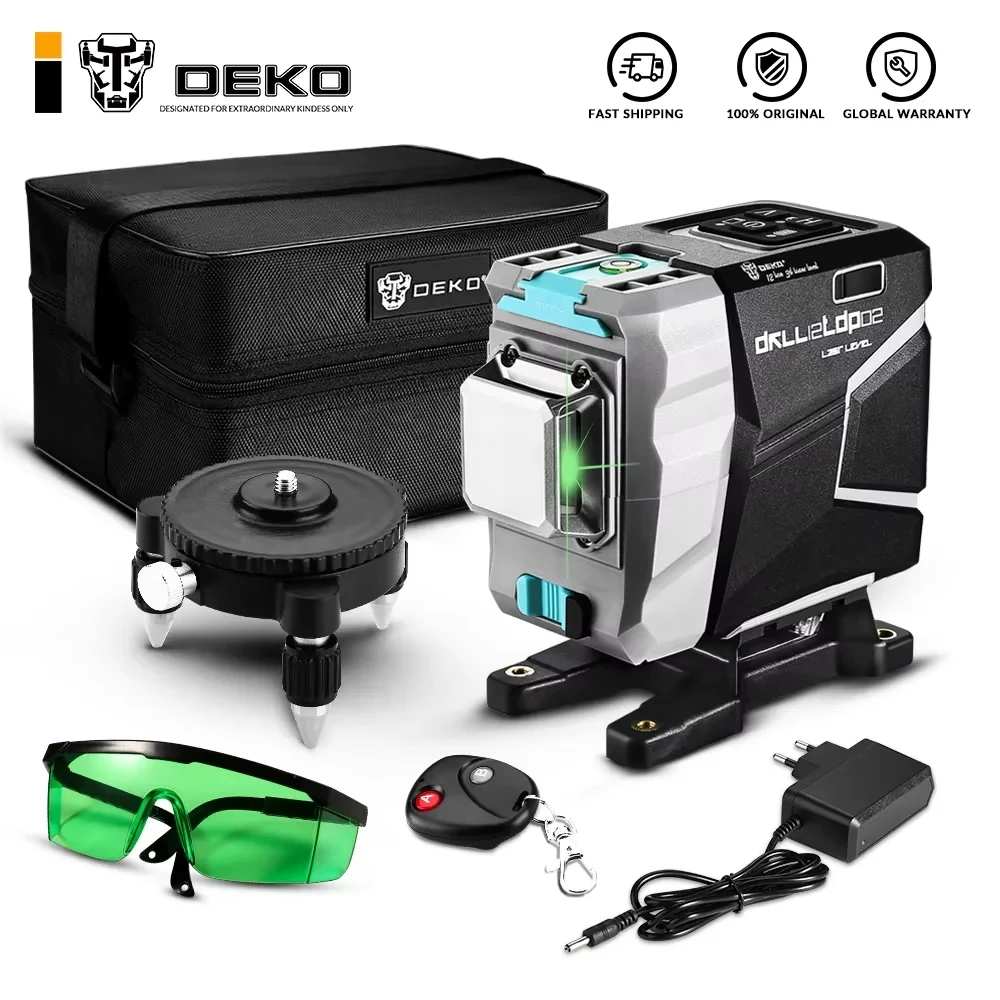 DEKO 12-Line 3D Green Laser Level
