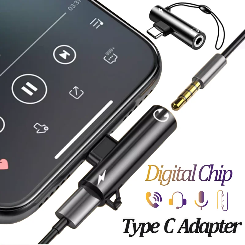 USB Type C to 3.5mm Headphone Adapter