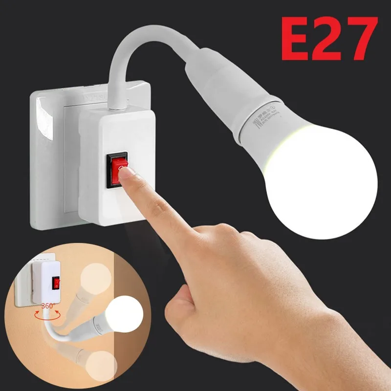 محول مصباح دوار مع قاعدة E27