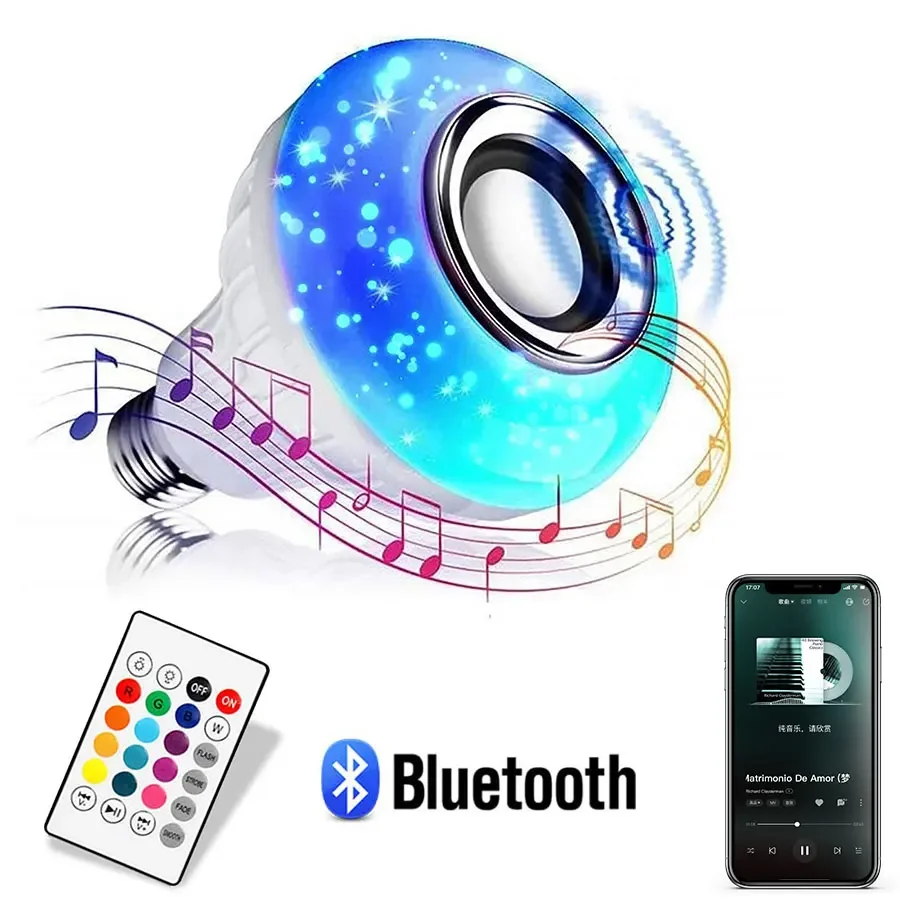 سمّاعات بلوتوث لمبة أضواء RGB