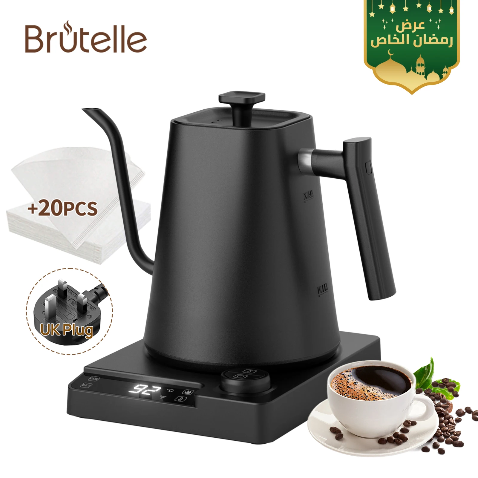 Electric Gooseneck Coffee Kettle 1000ML