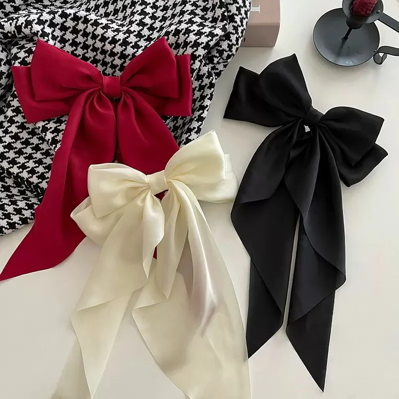 Elegant Large Bow Ribbon Hair Clip