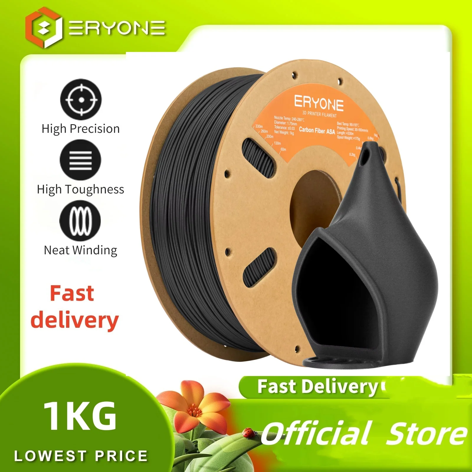 ERYONE 1KG ASA Carbon Fiber 3D Filament