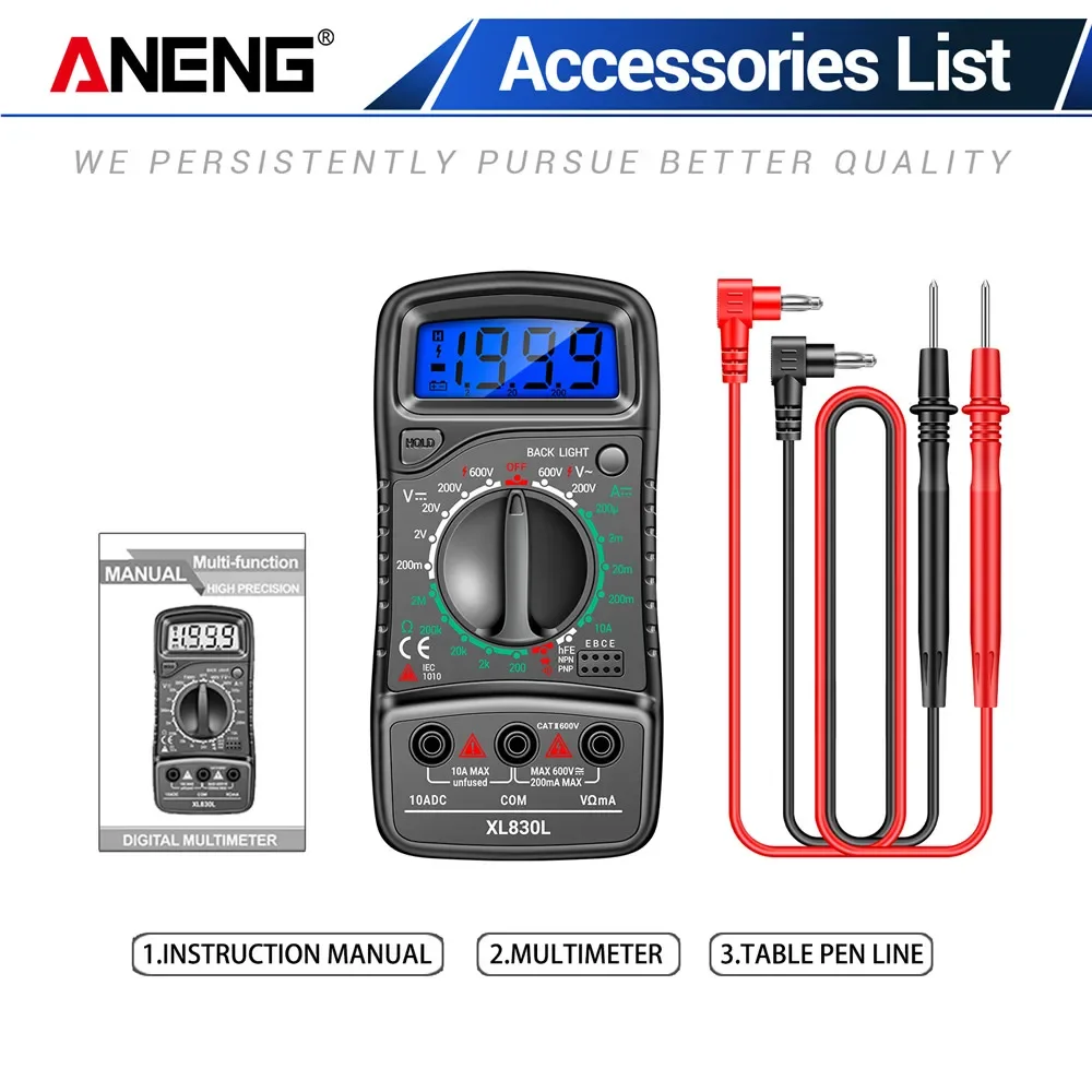 مقياس كهربائي ANENG XL830L متعدد الاستخدامات