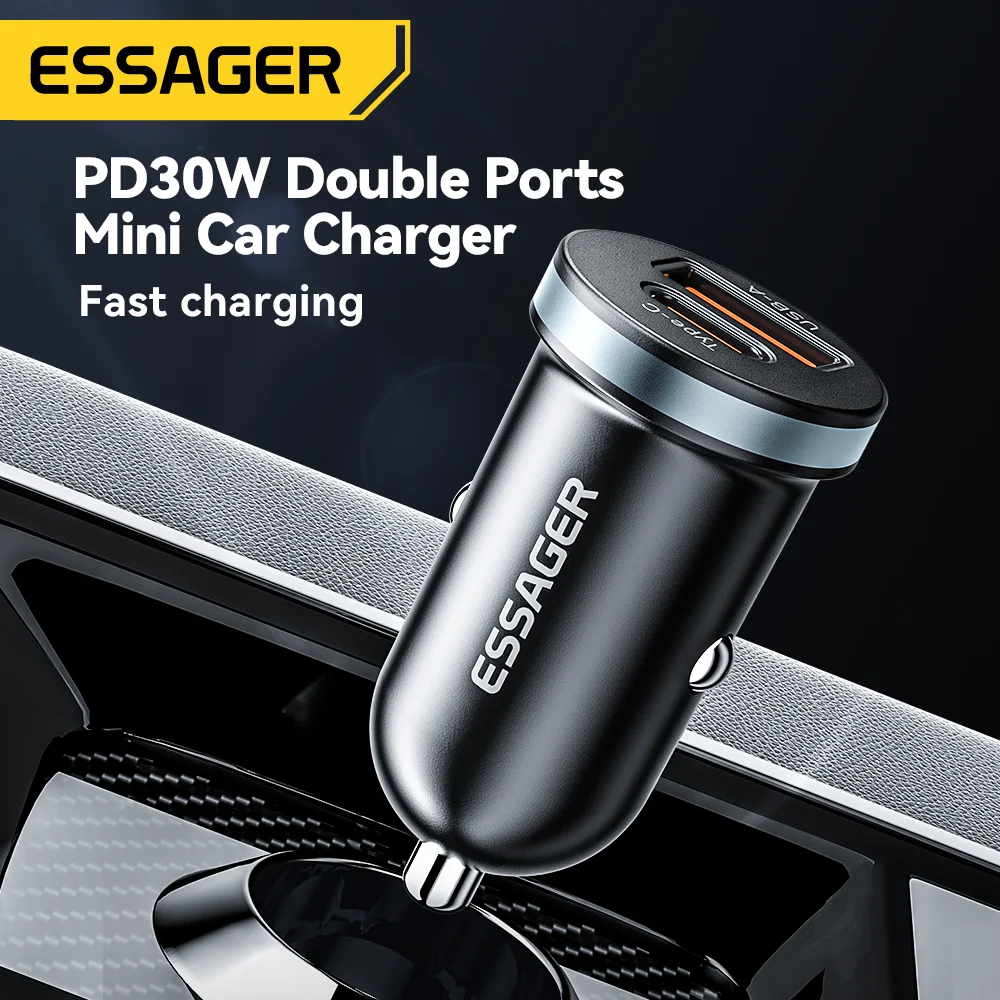 شاحن سيارة USB C فائق السرعة 30 واط