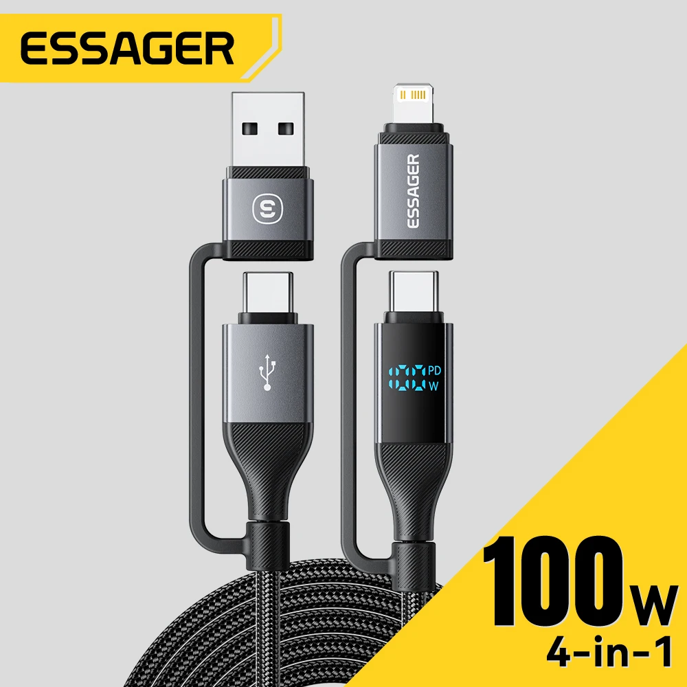 كابل USB نوع C متعدد الوظائف 4 في 1