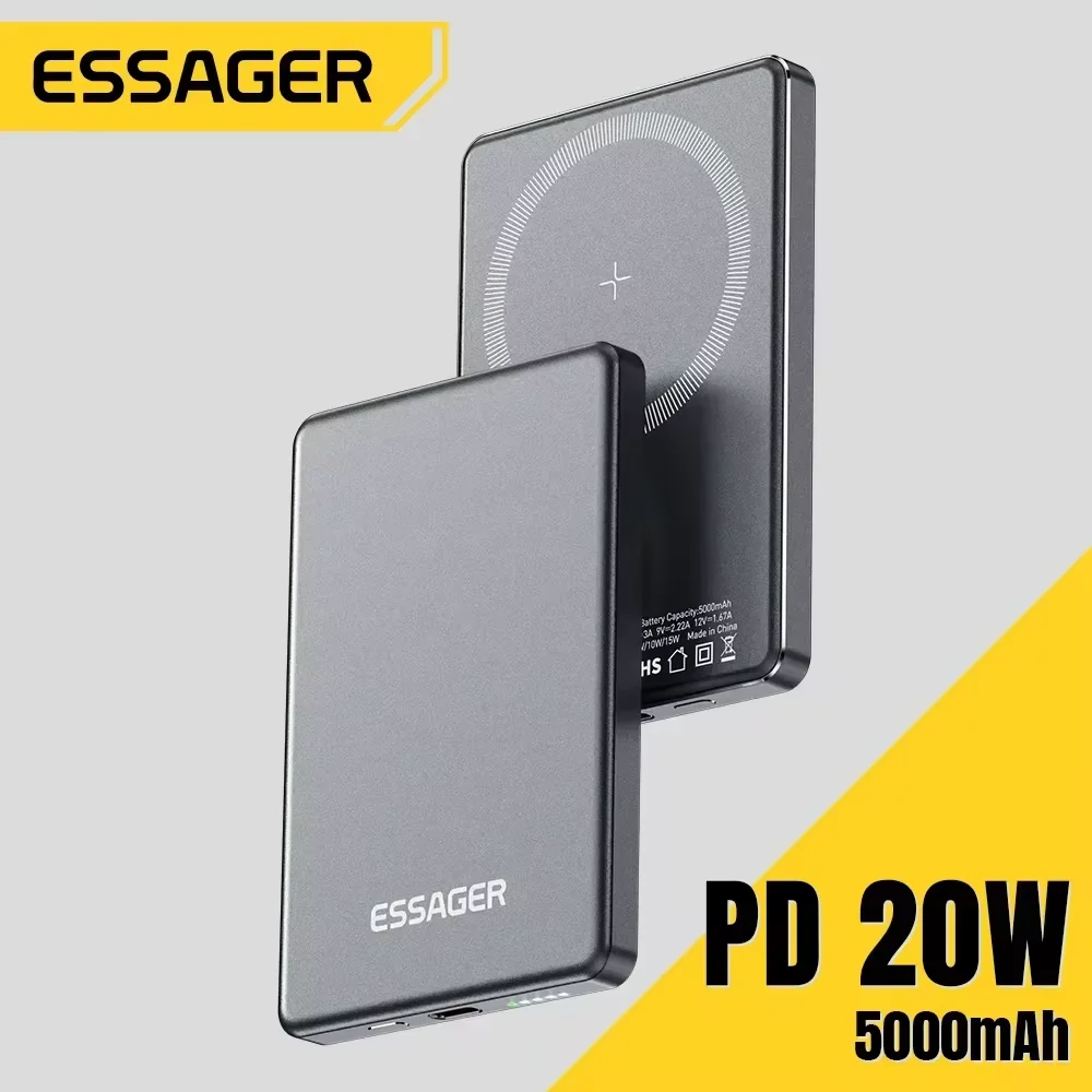 Essager Magnetic Wireless Power Bank 5000mAh