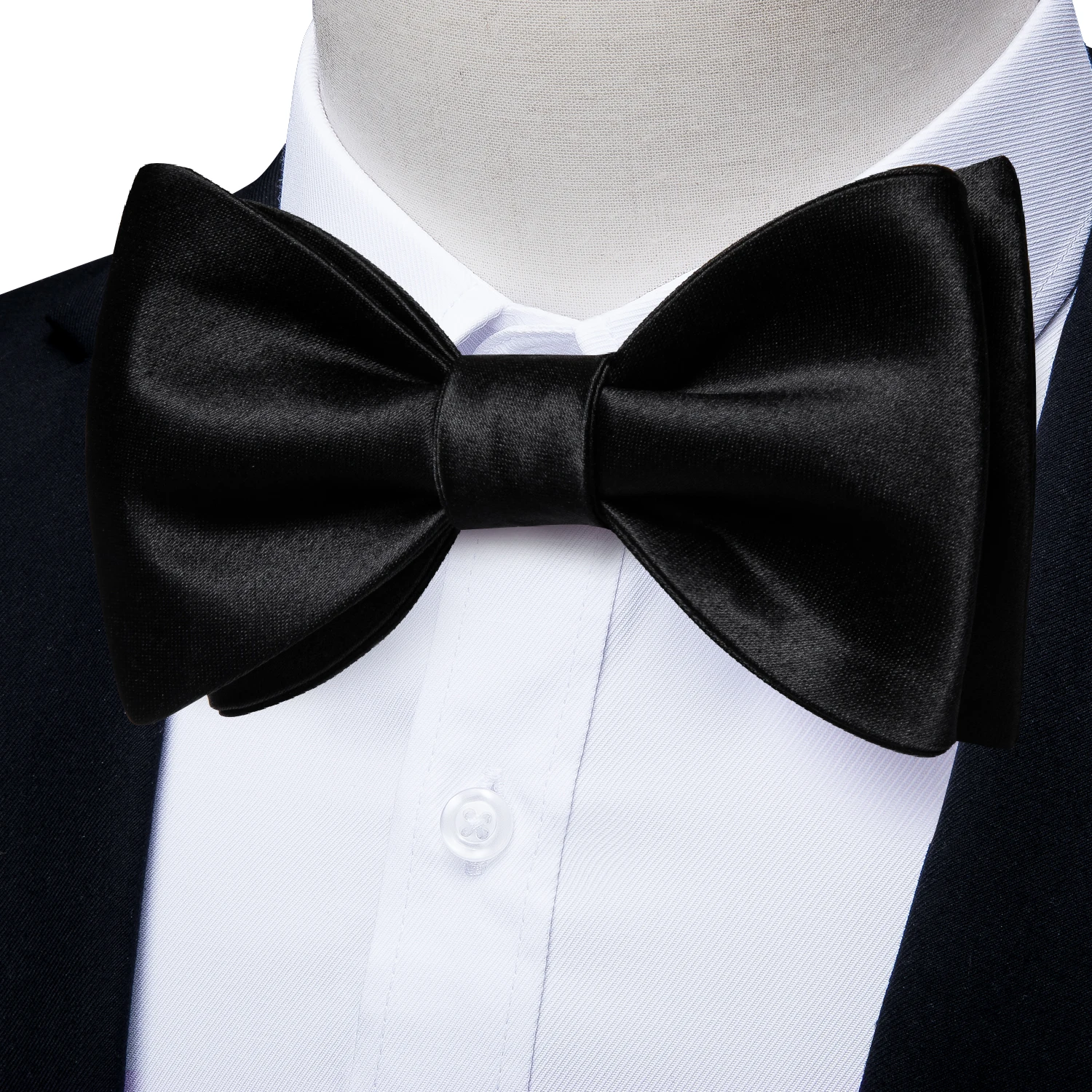 Luxury Black Silk Bow Tie Set for Men