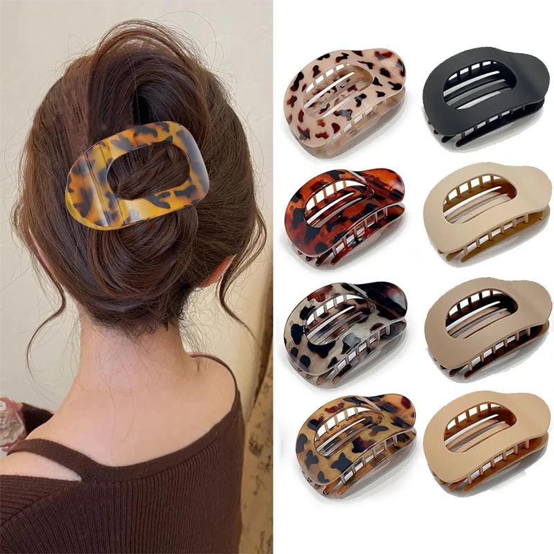Leopard Design Flat Hair Clips for Women