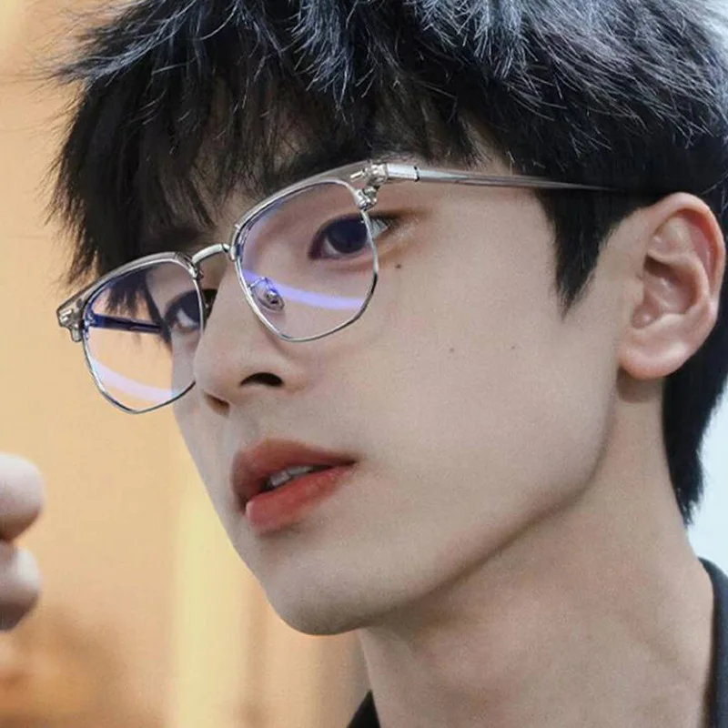 Unisex Square Metal Frame Glasses