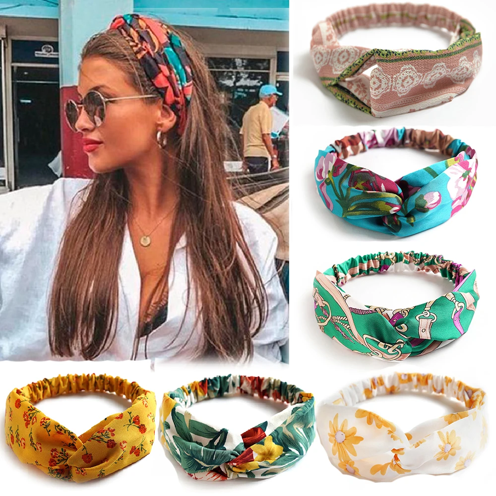 Vintage Bohemian Print Hair Bands for Women