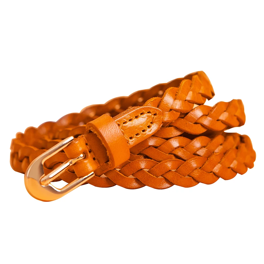 Genuine Leather Braided Waist Belt for Women
