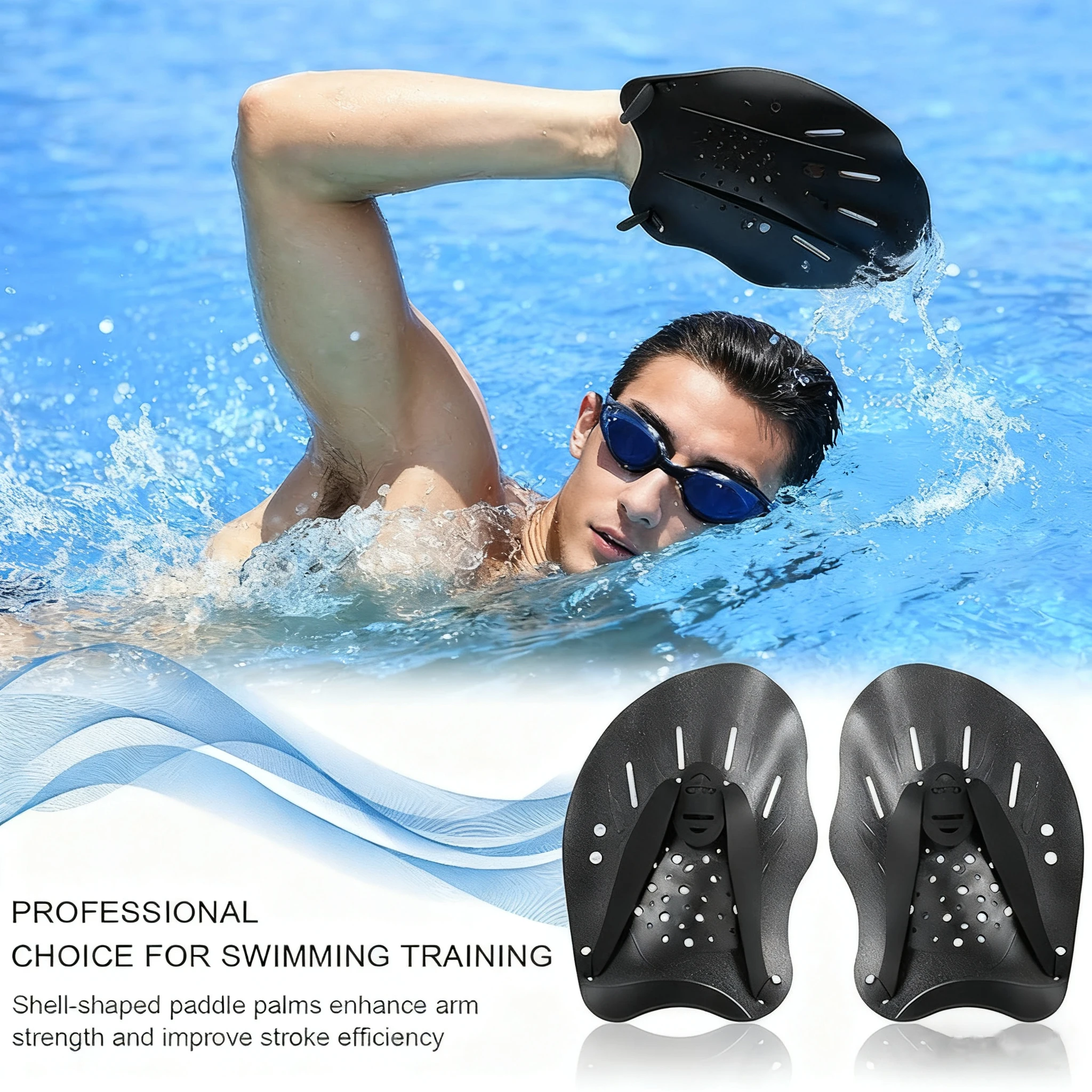 Adjustable Snorkeling Swim Paddles Gloves