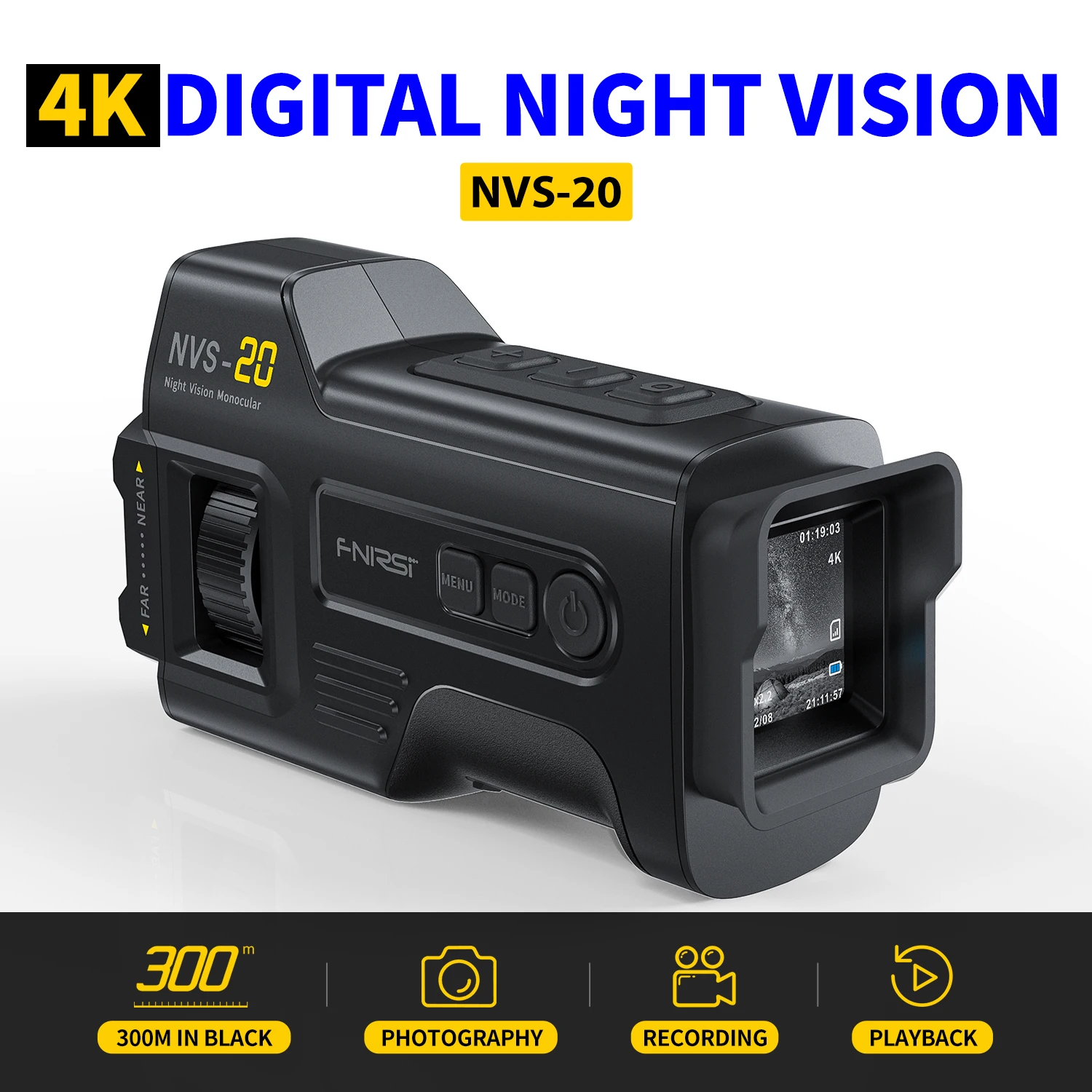 تلسكوب FNIRSI NVS-20 4K أحادي العين
