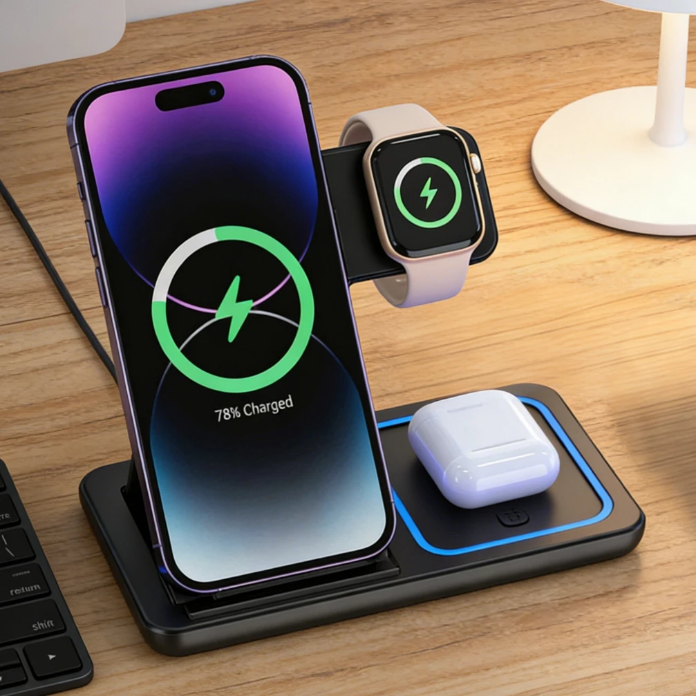 3-in-1 Wireless Charging Station for Apple Devices