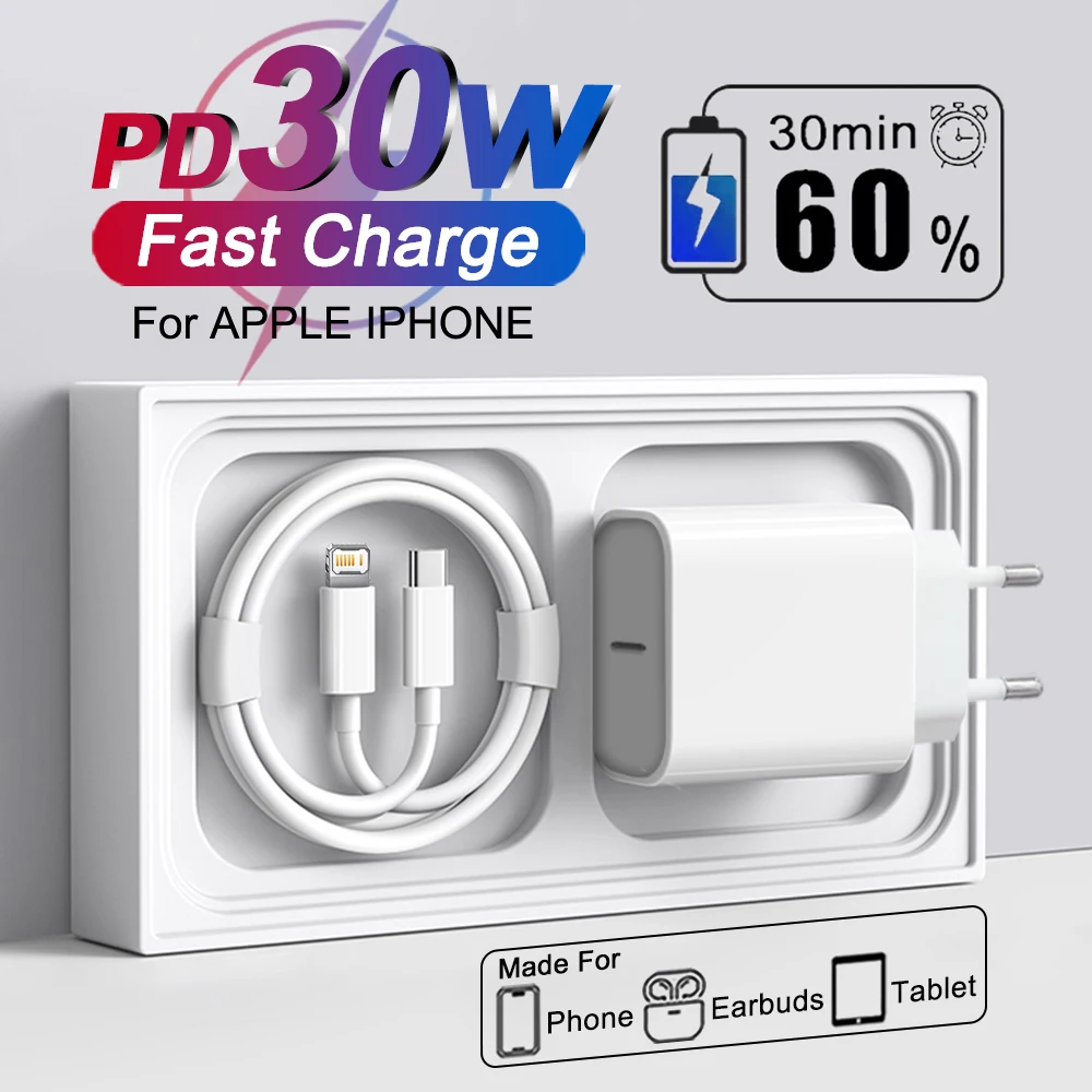 30W USB Type C Fast Charger for iPhone