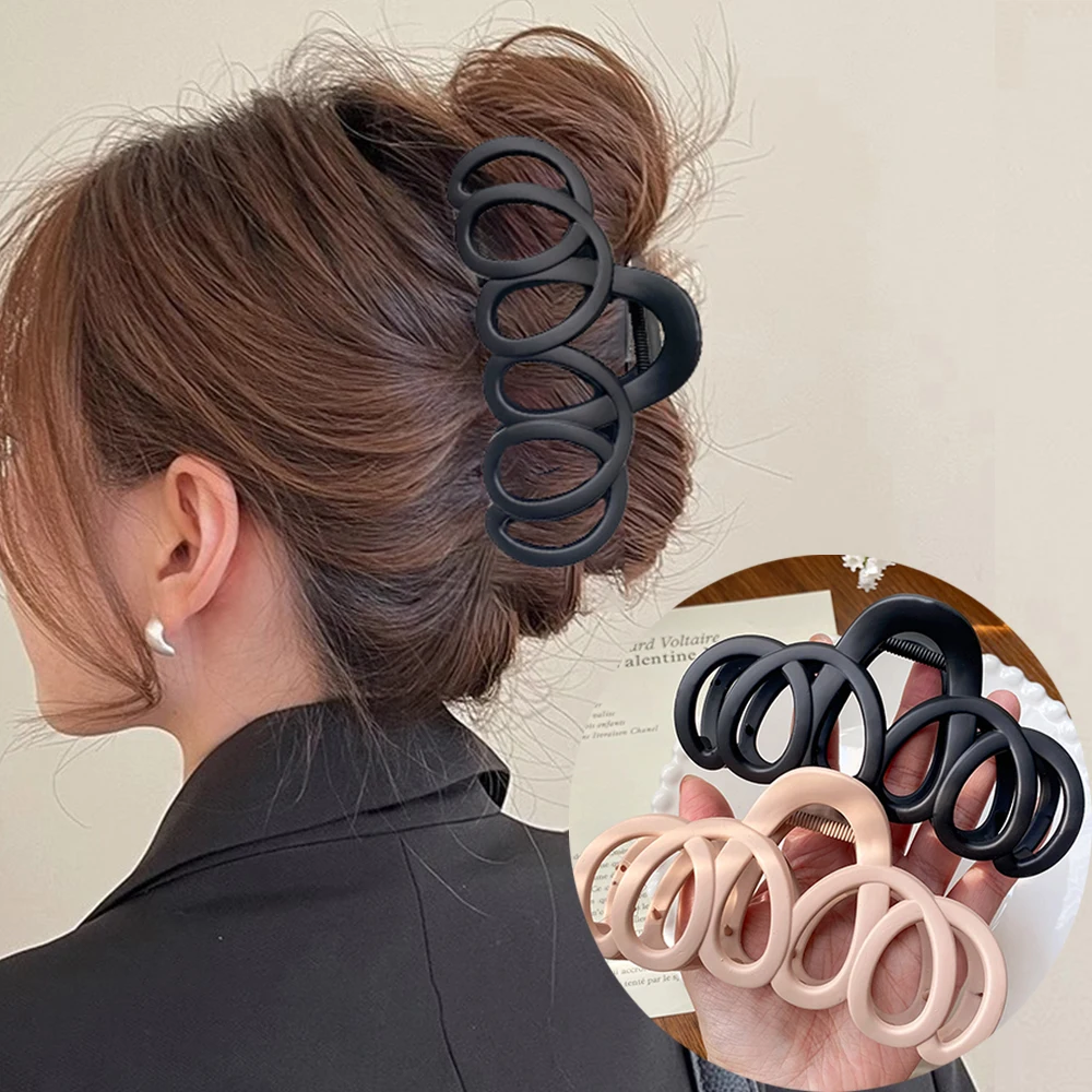 Elegant Frosted Hollow Hair Claw Clip