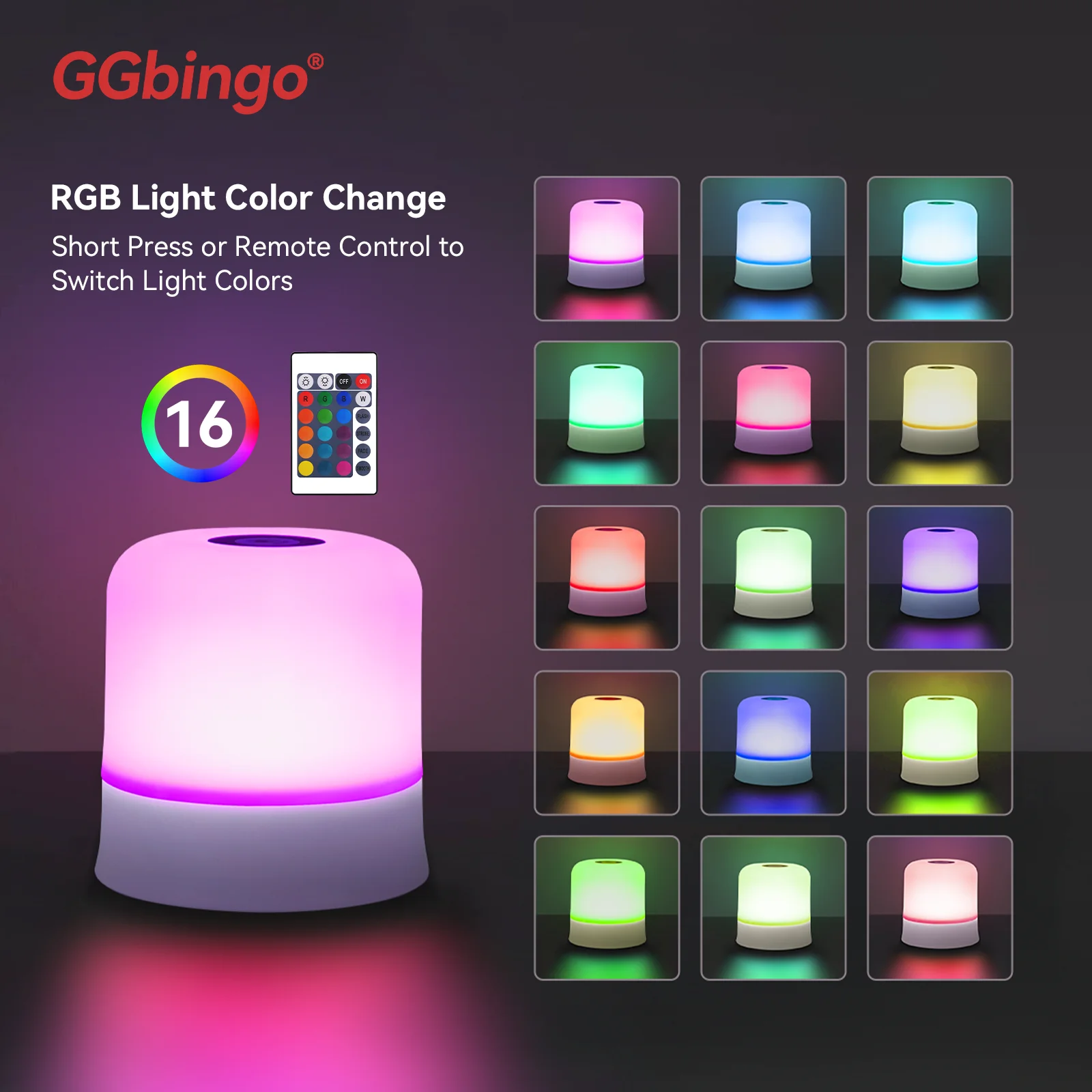 مصباح GGbingo Touch Night Light القابل للشحن
