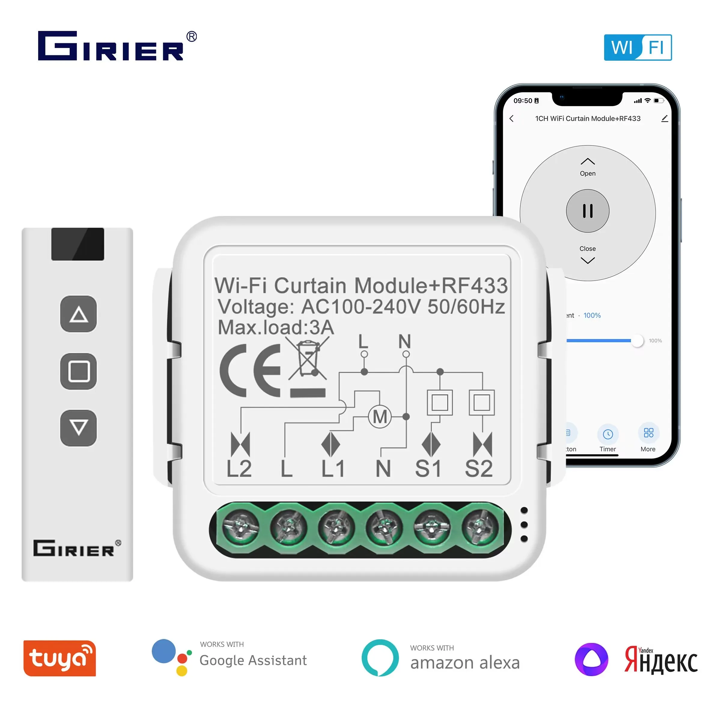 Smart WiFi Curtain Switch Module for Home