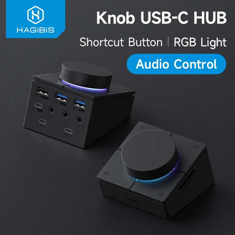 Hagibis محطة إرساء USB C مع تحكم الصوت