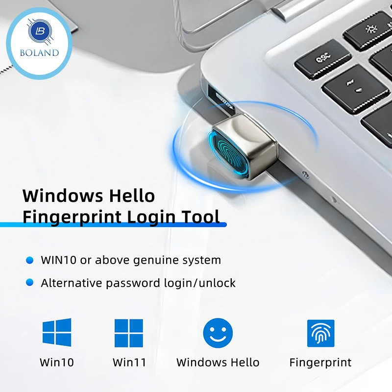 قارئ بصمات الأصابع USB للكمبيوتر المحمول