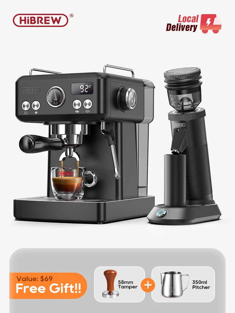 ماكينة اسبريسو HiBREW H10A السوداء