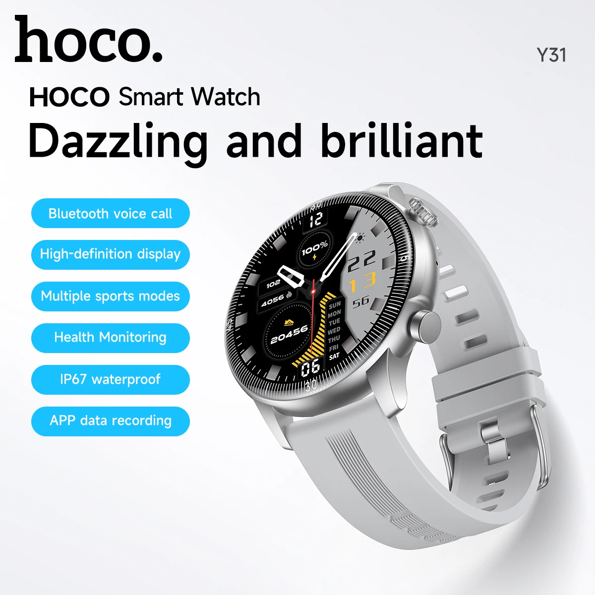 ساعة ذكية HOCO بشاشة تعمل باللمس